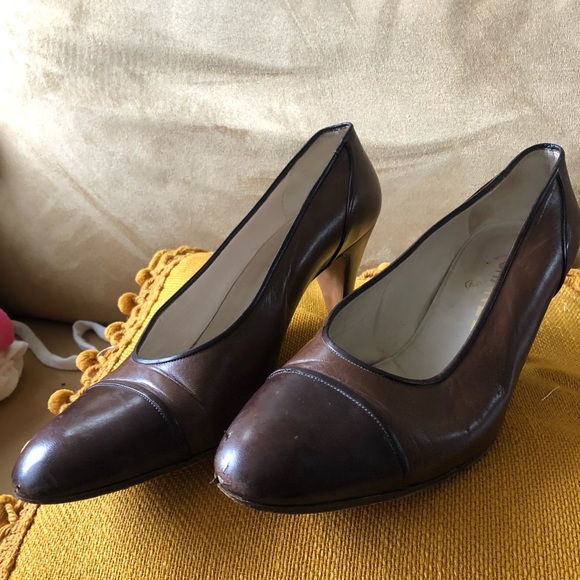 brown chanel vintage pumps size 9 - Picture 4 of 5